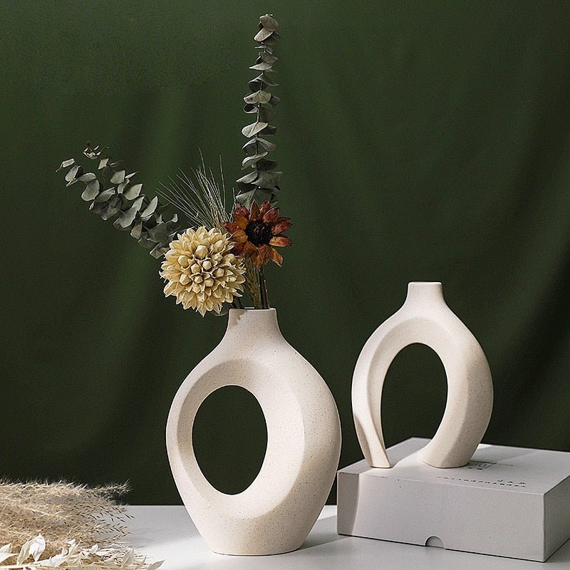 Ebora Home - NJAL VASE - Ceramic Vase, Nordic Deco